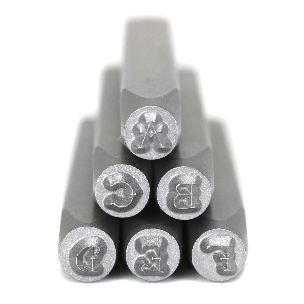 Metal Stamping Tools Beaducation Vintage Tattoo Uppercase Letter Stamp Set 1/8" 3mm